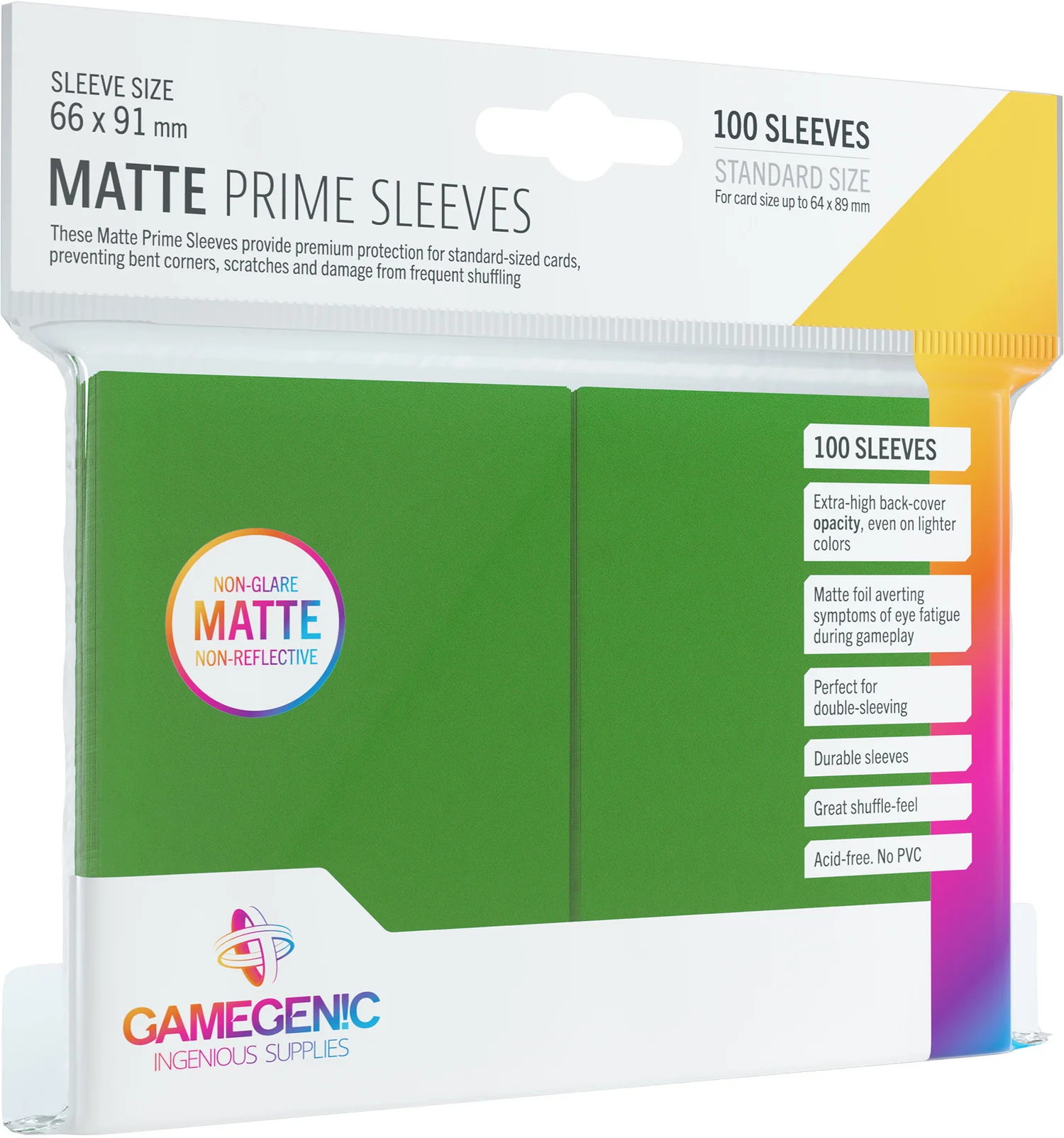 Gamegenic: Matte Prime Sleeves - Green (100)